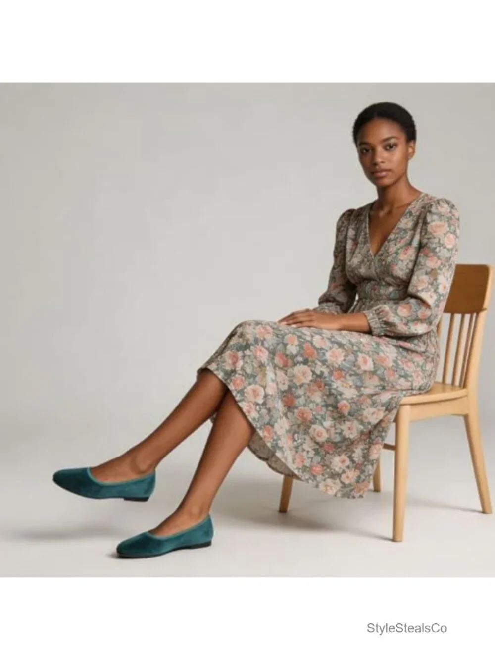 Velvet Ballet Flats Slip On Round Toe Dress Shoes